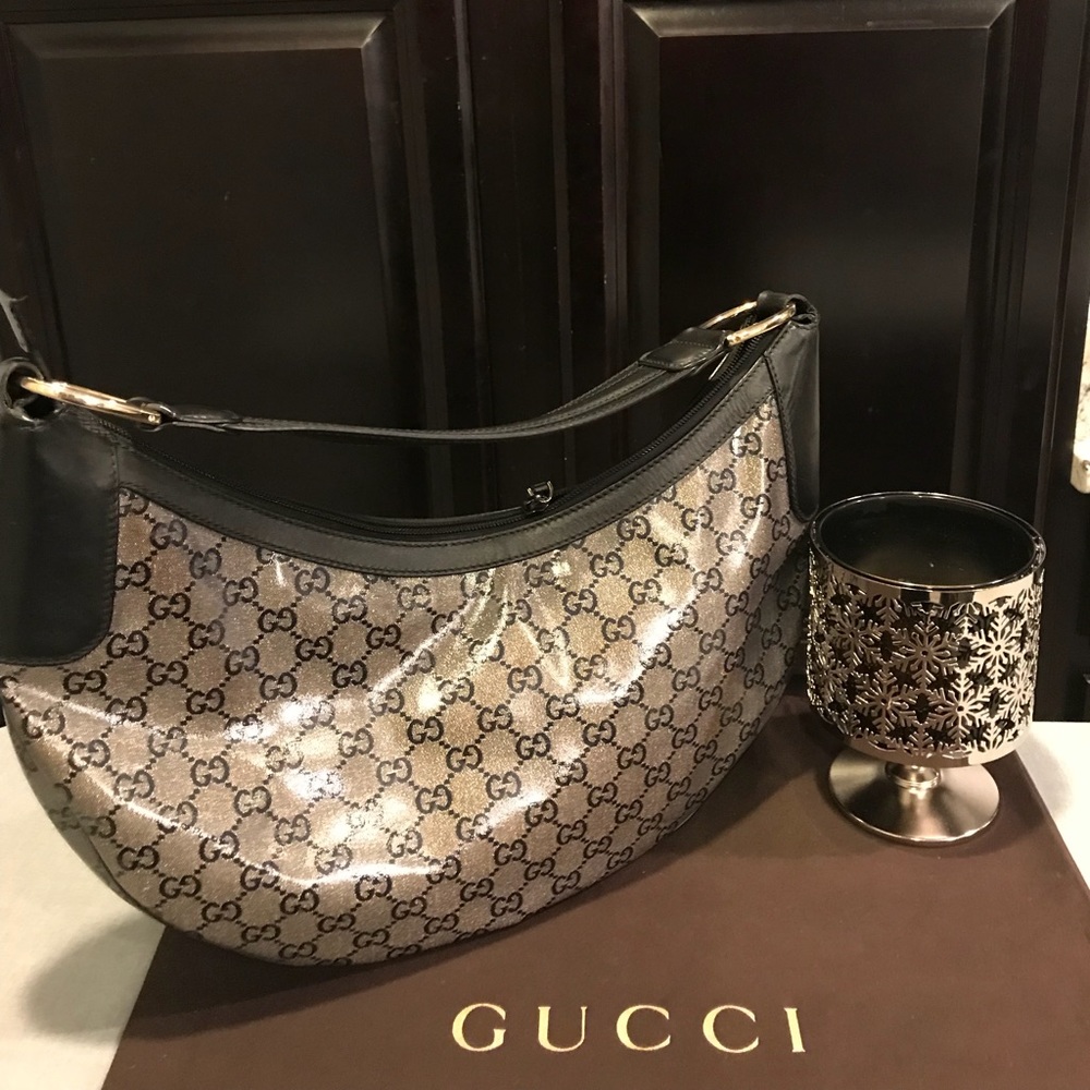 Gucci Crystal GG Guccissima Hobo Purse